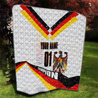 Personalized Germany Football Bear Mascot Quilt Germany Flag Eagle Shield Distressed Comic Art