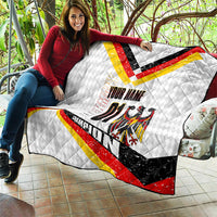 Personalized Germany Football Bear Mascot Quilt Germany Flag Eagle Shield Distressed Comic Art