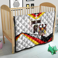 Personalized Germany Football Bear Mascot Quilt Germany Flag Eagle Shield Distressed Comic Art