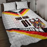 Personalized Germany Football Bear Mascot Quilt Bed Set Germany Flag Eagle Shield Distressed Comic Art