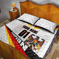 Personalized Germany Football Bear Mascot Quilt Bed Set Germany Flag Eagle Shield Distressed Comic Art