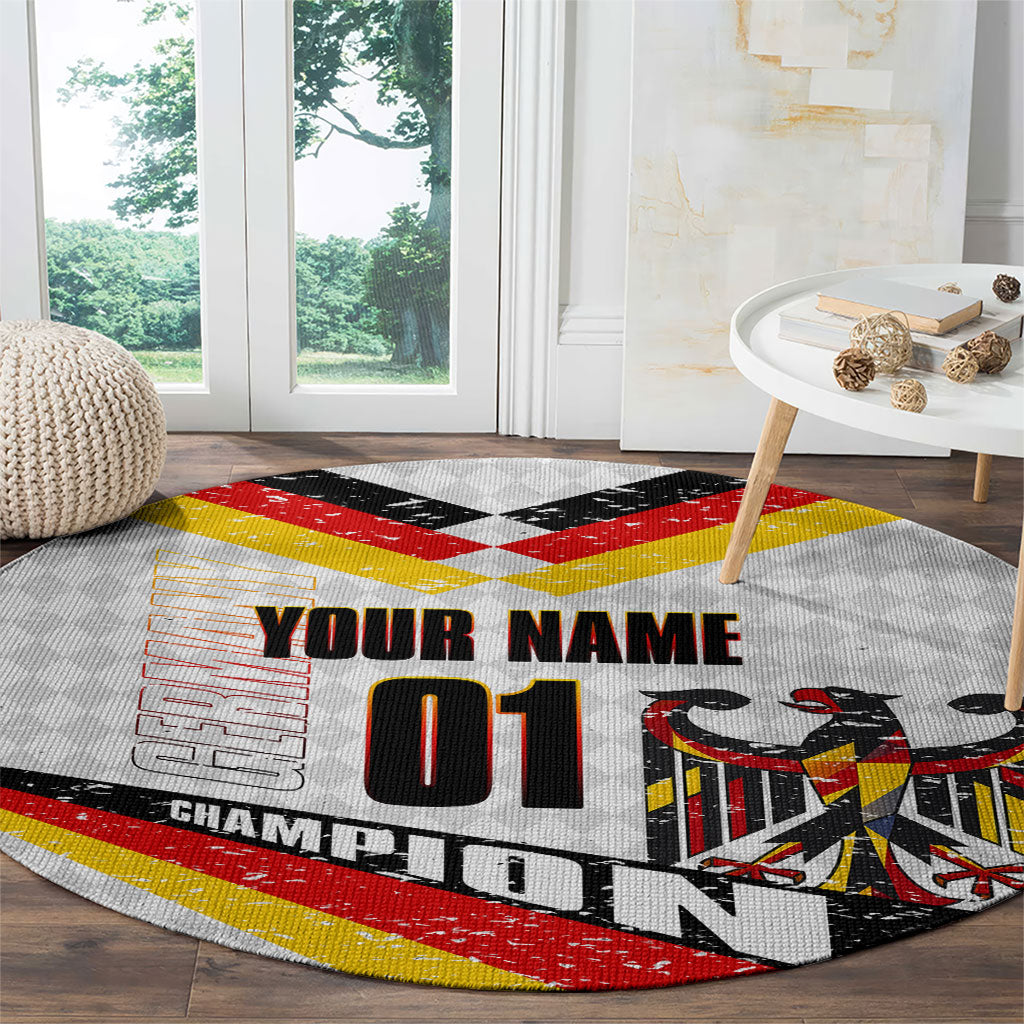 Personalized Germany Football Bear Mascot Round Carpet Germany Flag Eagle Shield Distressed Comic Art