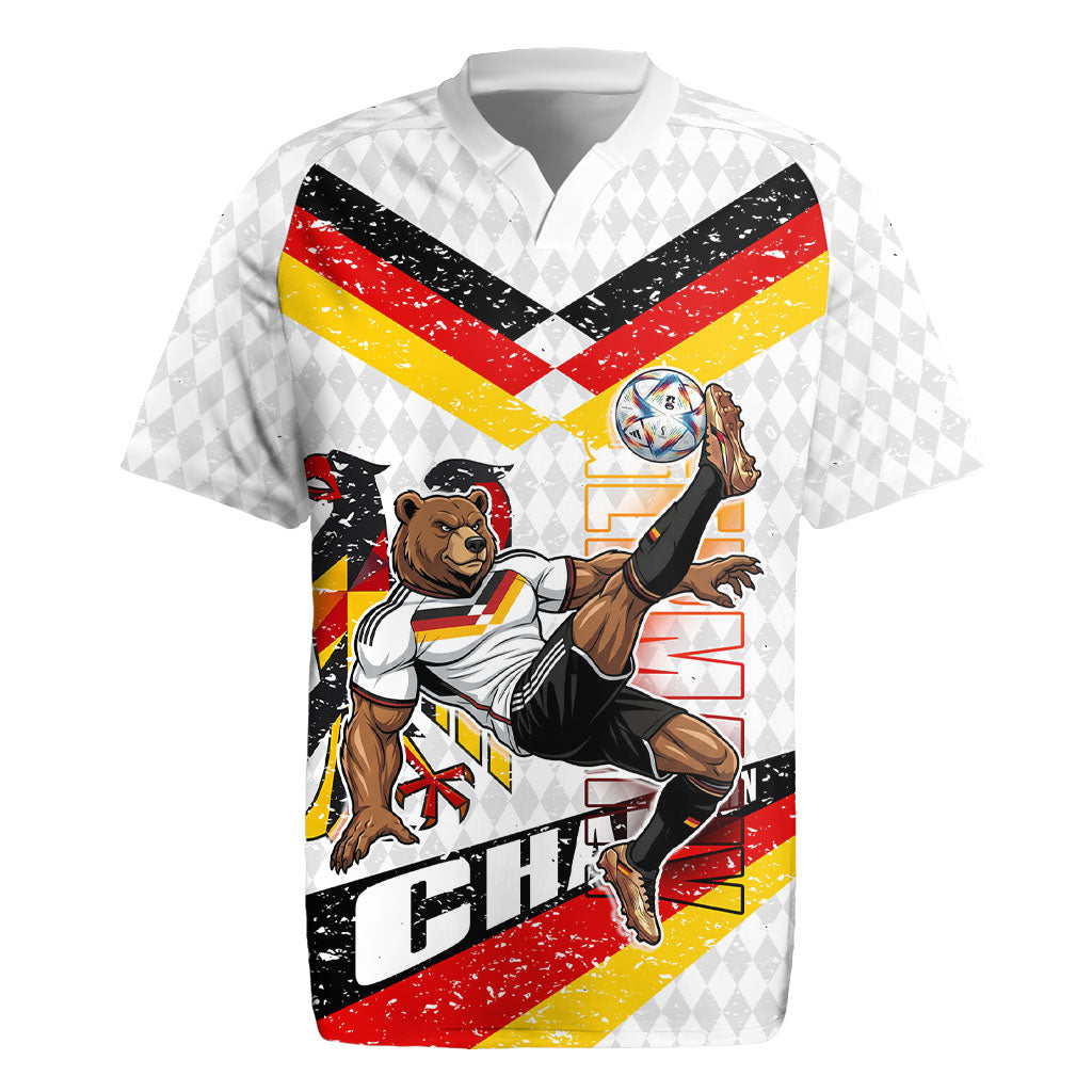 Personalized Germany Football Bear Mascot Rugby Jersey Germany Flag Eagle Shield Distressed Comic Art