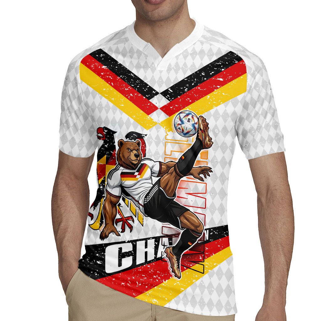 Personalized Germany Football Bear Mascot Rugby Jersey Germany Flag Eagle Shield Distressed Comic Art