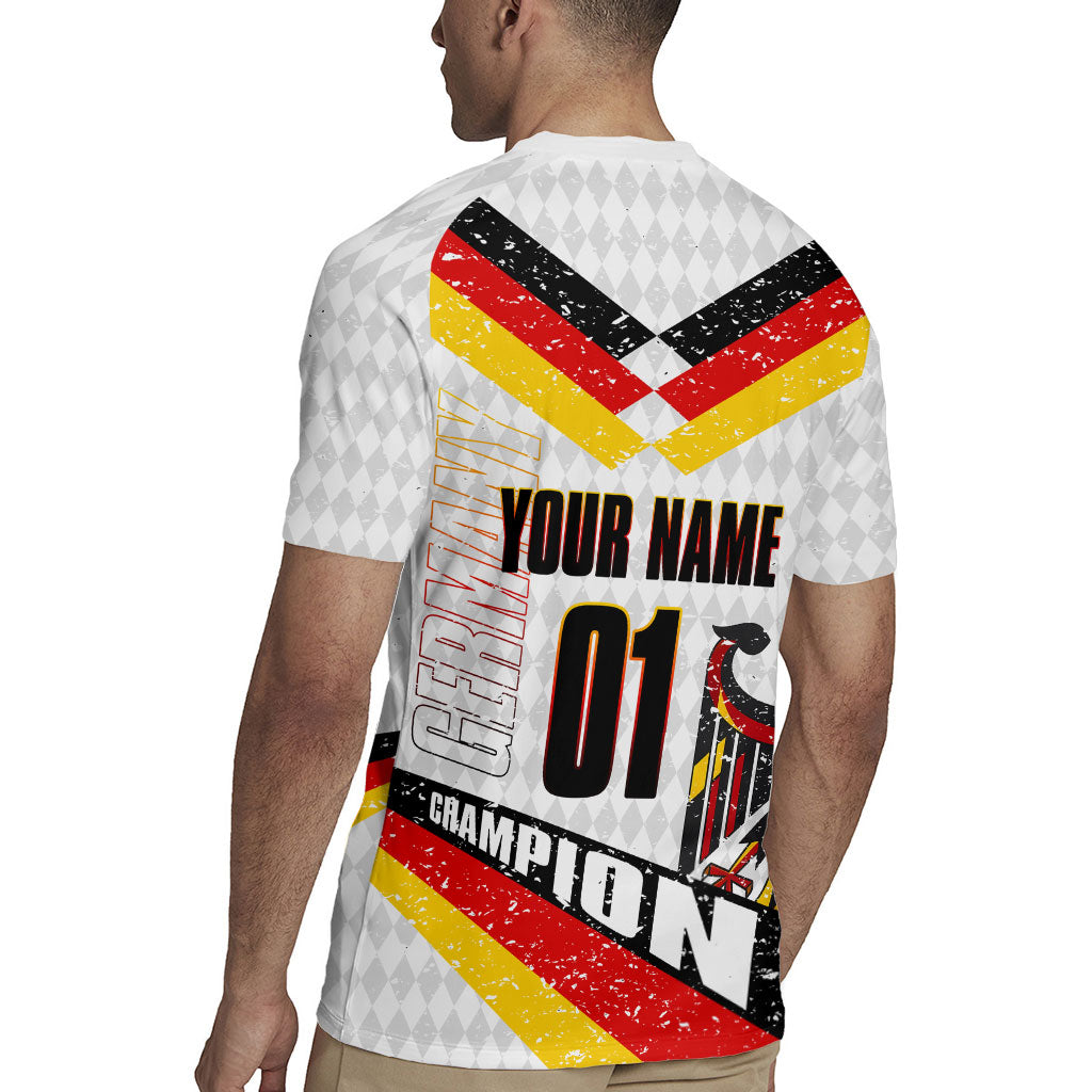 Personalized Germany Football Bear Mascot Rugby Jersey Germany Flag Eagle Shield Distressed Comic Art