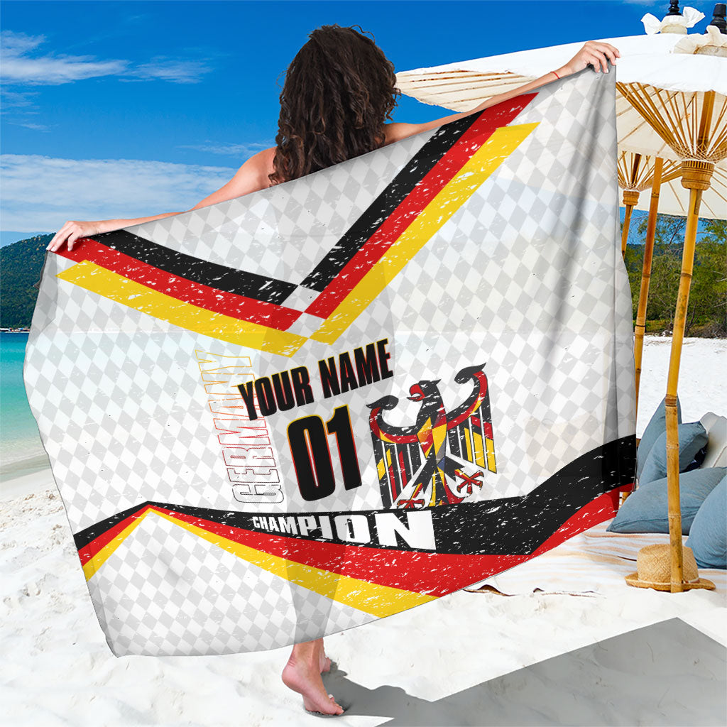 Personalized Germany Football Bear Mascot Sarong Germany Flag Eagle Shield Distressed Comic Art