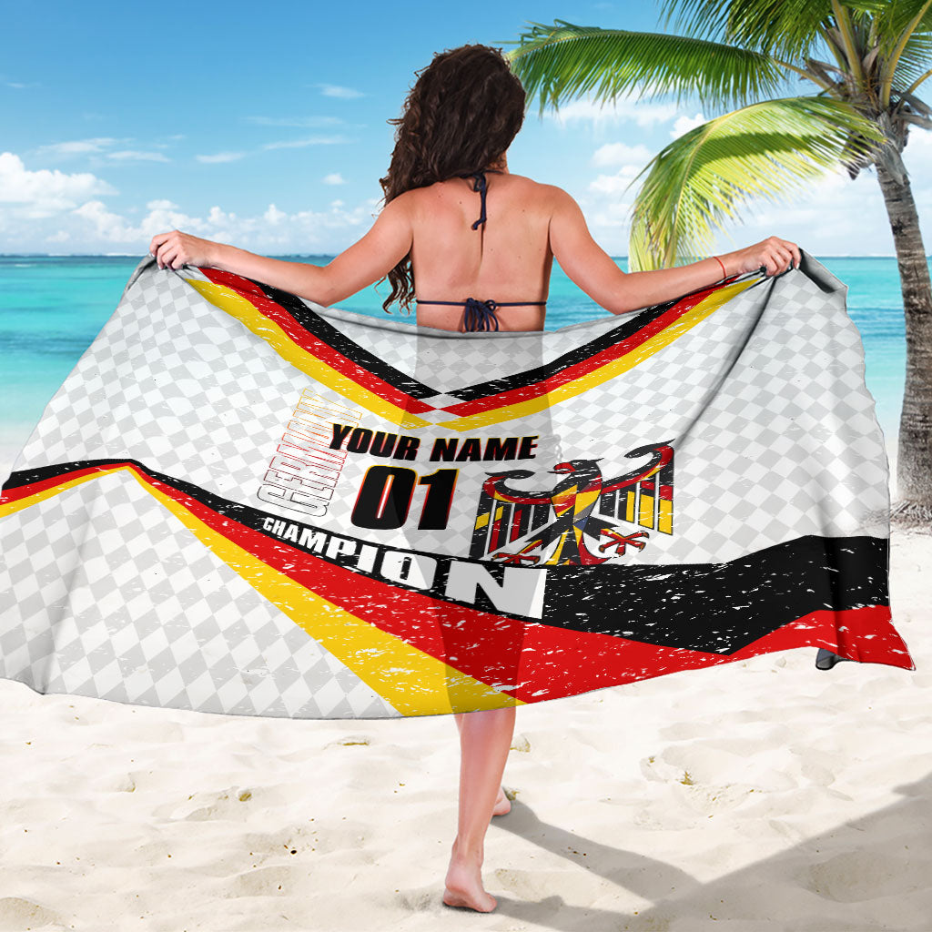 Personalized Germany Football Bear Mascot Sarong Germany Flag Eagle Shield Distressed Comic Art