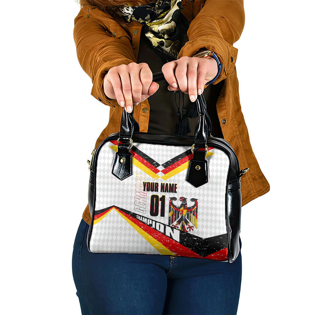 Personalized Germany Football Bear Mascot Shoulder Handbag Germany Flag Eagle Shield Distressed Comic Art