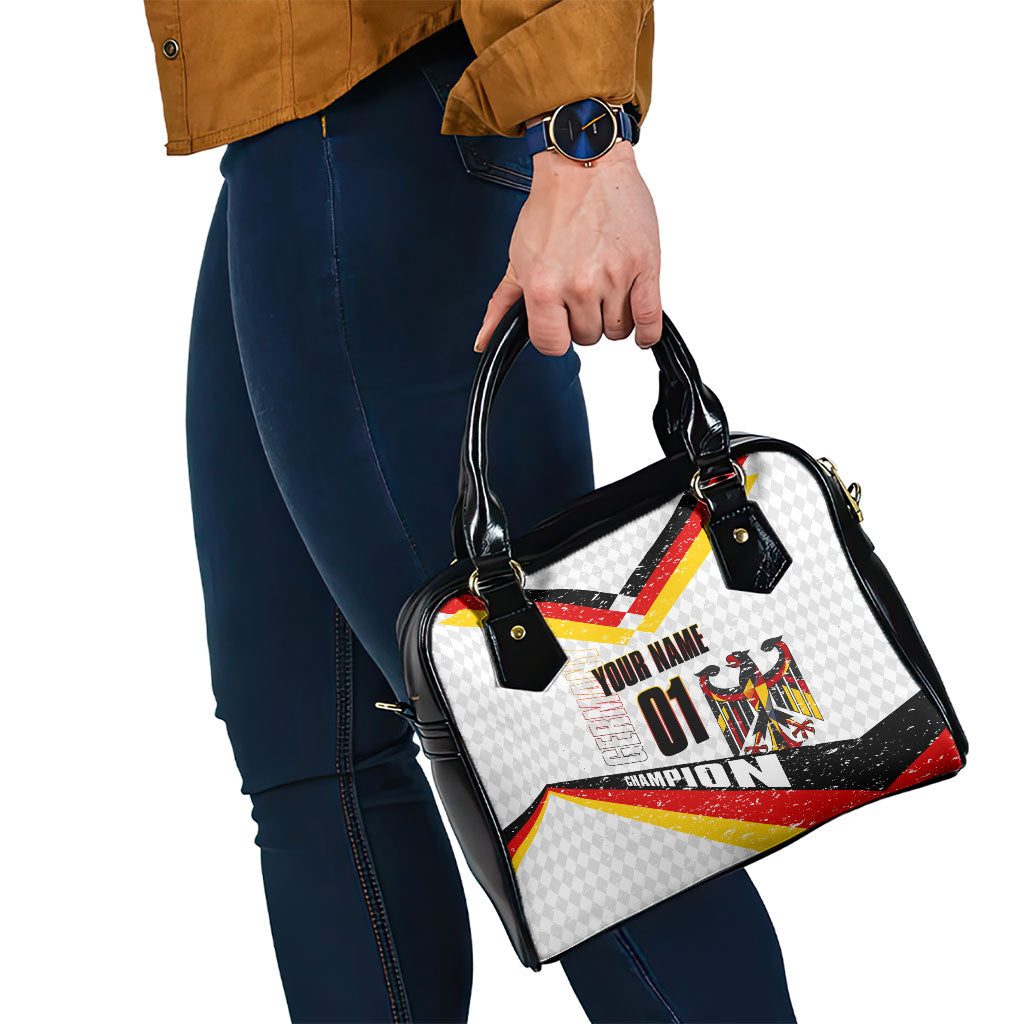 Personalized Germany Football Bear Mascot Shoulder Handbag Germany Flag Eagle Shield Distressed Comic Art