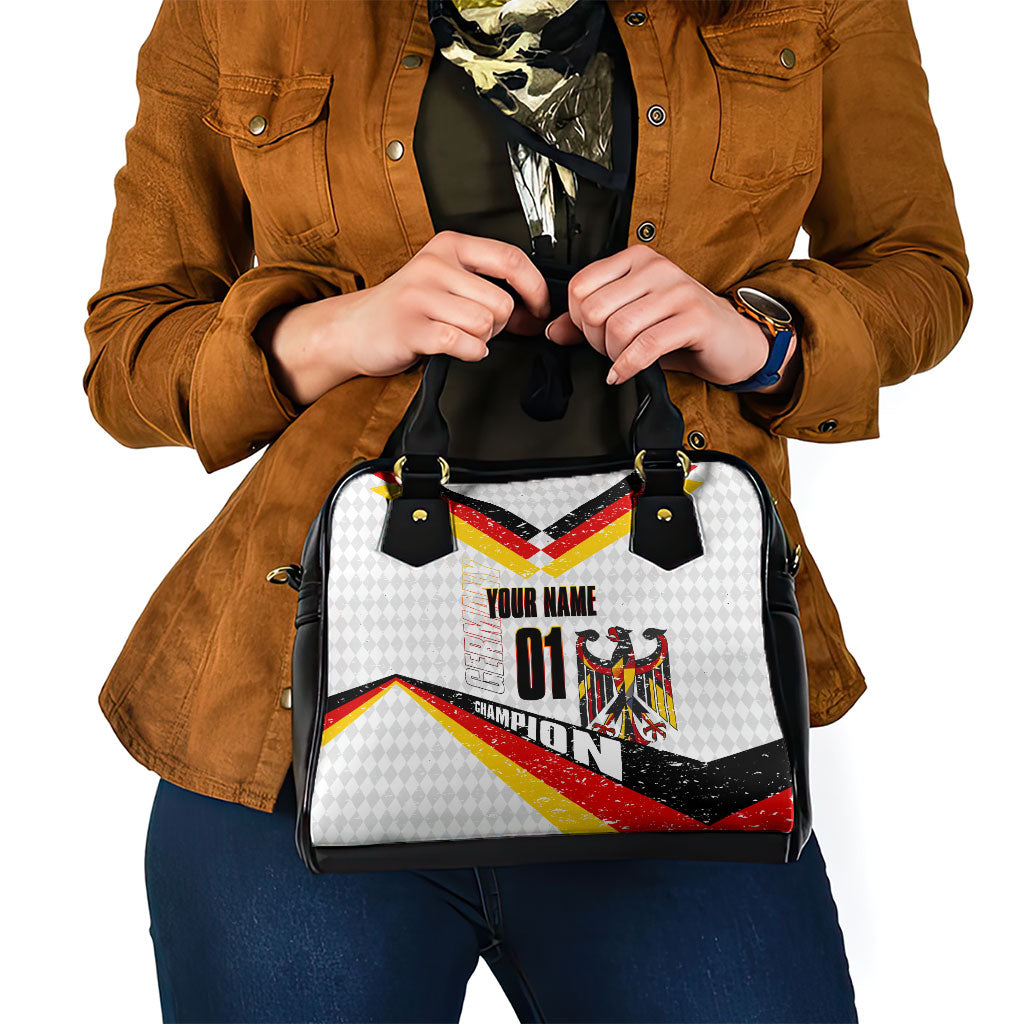 Personalized Germany Football Bear Mascot Shoulder Handbag Germany Flag Eagle Shield Distressed Comic Art