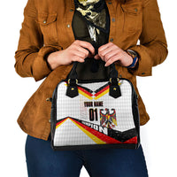 Personalized Germany Football Bear Mascot Shoulder Handbag Germany Flag Eagle Shield Distressed Comic Art