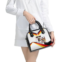 Personalized Germany Football Bear Mascot Shoulder Handbag Germany Flag Eagle Shield Distressed Comic Art