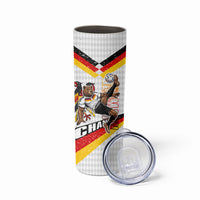 Personalized Germany Football Bear Mascot Skinny Tumbler Germany Flag Eagle Shield Distressed Comic Art