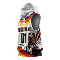 Personalized Germany Football Bear Mascot Sleeveless Hoodie Germany Flag Eagle Shield Distressed Comic Art
