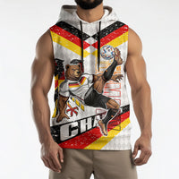 Personalized Germany Football Bear Mascot Sleeveless Hoodie Germany Flag Eagle Shield Distressed Comic Art