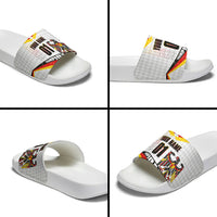 Personalized Germany Football Bear Mascot Slide Sandals Germany Flag Eagle Shield Distressed Comic Art