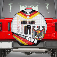Personalized Germany Football Bear Mascot Spare Tire Cover Germany Flag Eagle Shield Distressed Comic Art