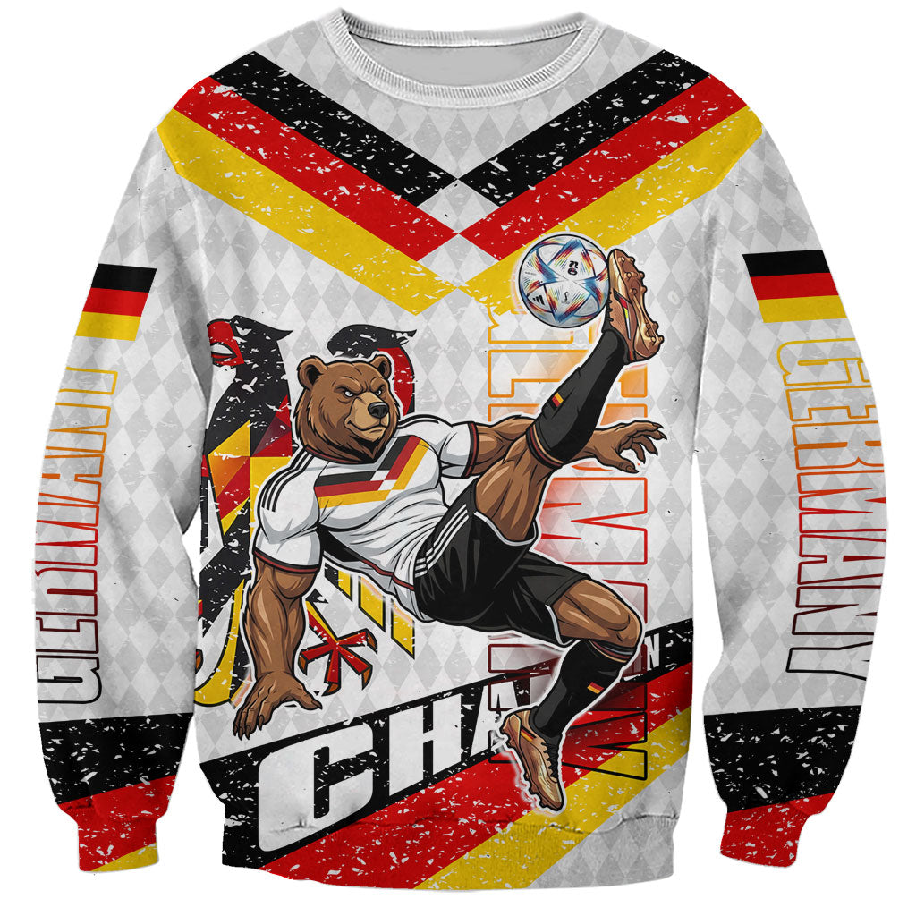 Personalized Germany Football Bear Mascot Sweatshirt Germany Flag Eagle Shield Distressed Comic Art