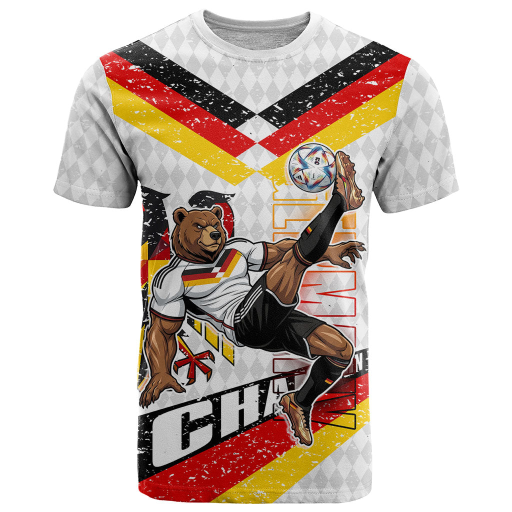 Personalized Germany Football Bear Mascot T Shirt Germany Flag Eagle Shield Distressed Comic Art
