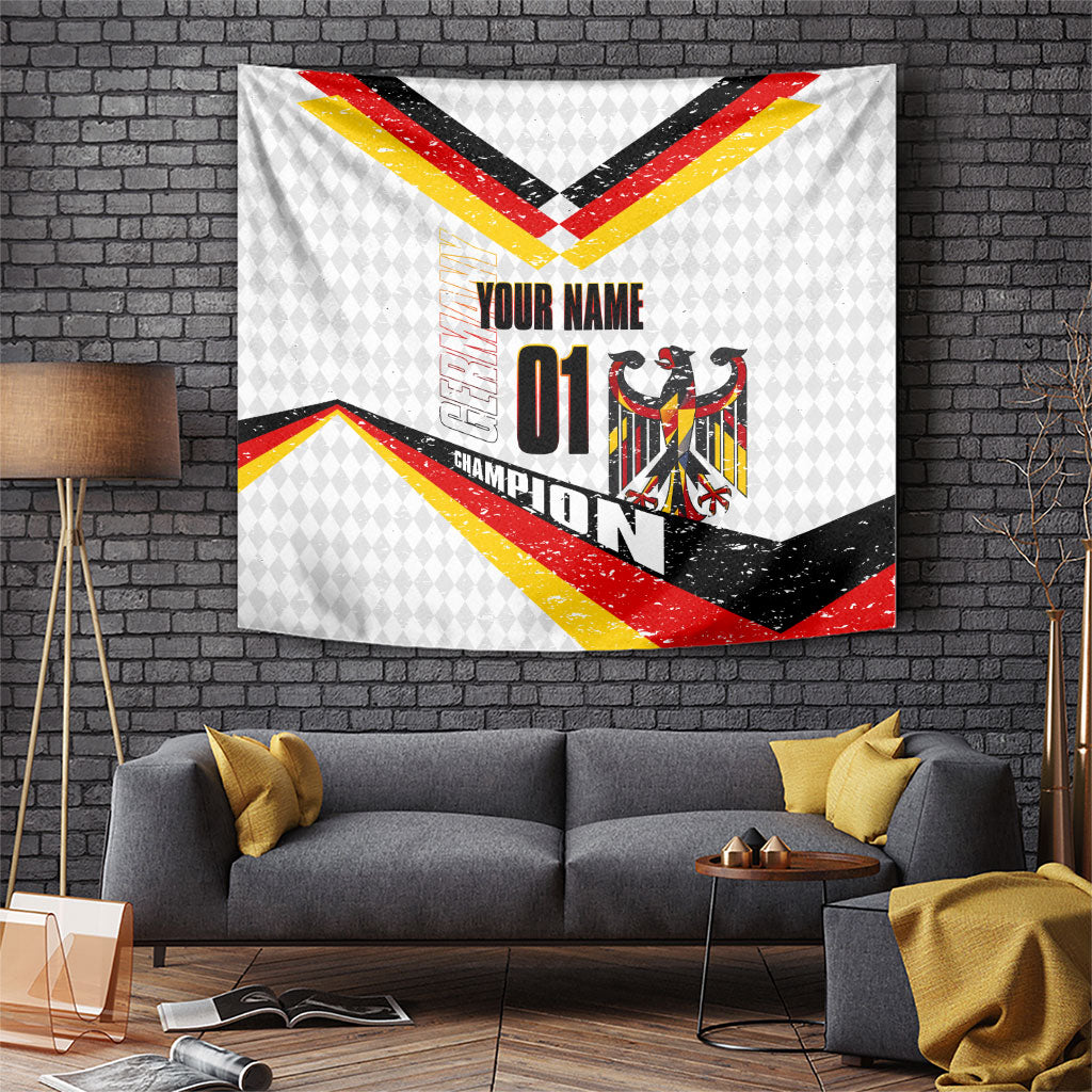 Personalized Germany Football Bear Mascot Tapestry Germany Flag Eagle Shield Distressed Comic Art