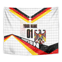 Personalized Germany Football Bear Mascot Tapestry Germany Flag Eagle Shield Distressed Comic Art