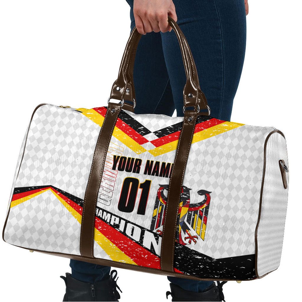 Personalized Germany Football Bear Mascot Travel Bag Germany Flag Eagle Shield Distressed Comic Art