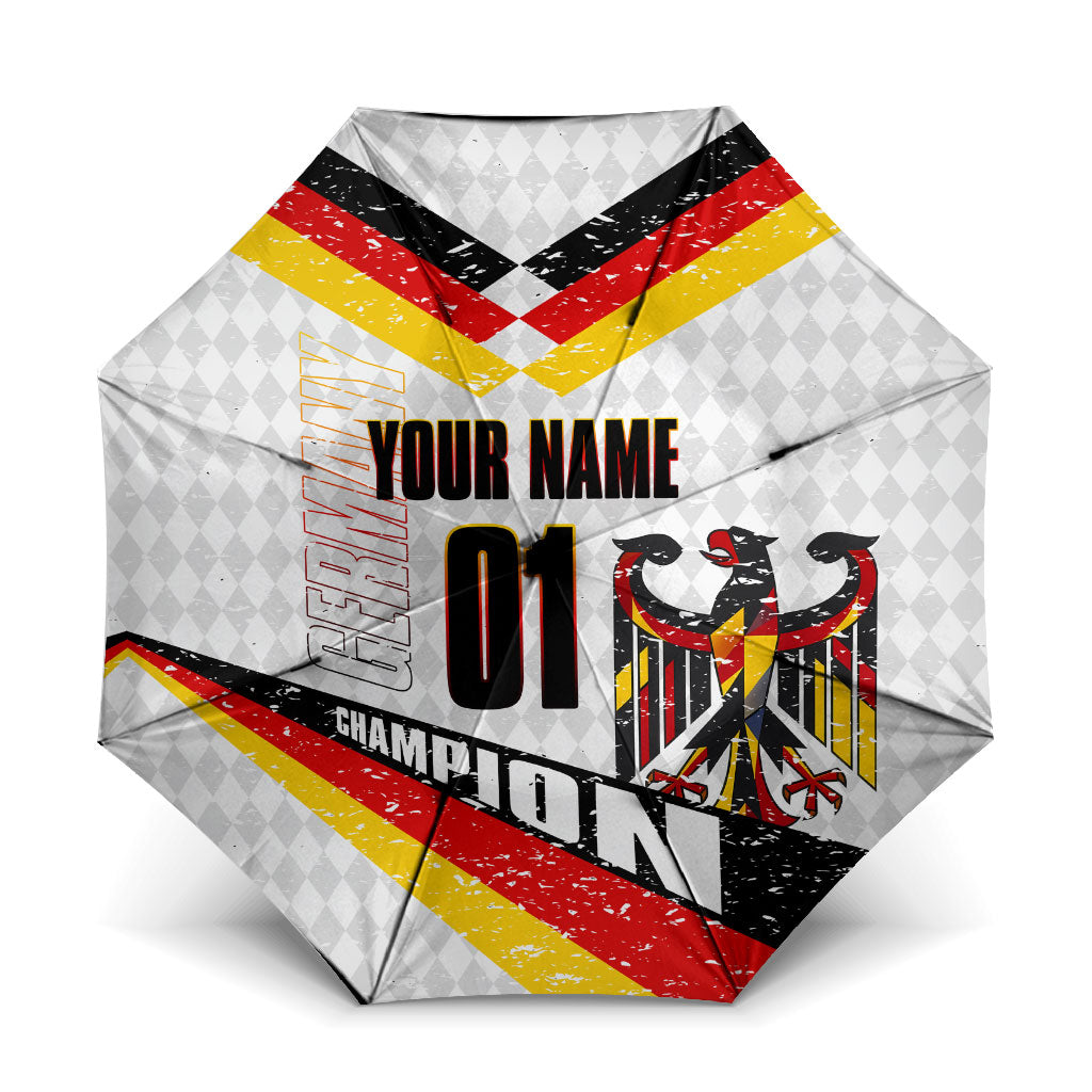 Personalized Germany Football Bear Mascot Umbrella Germany Flag Eagle Shield Distressed Comic Art