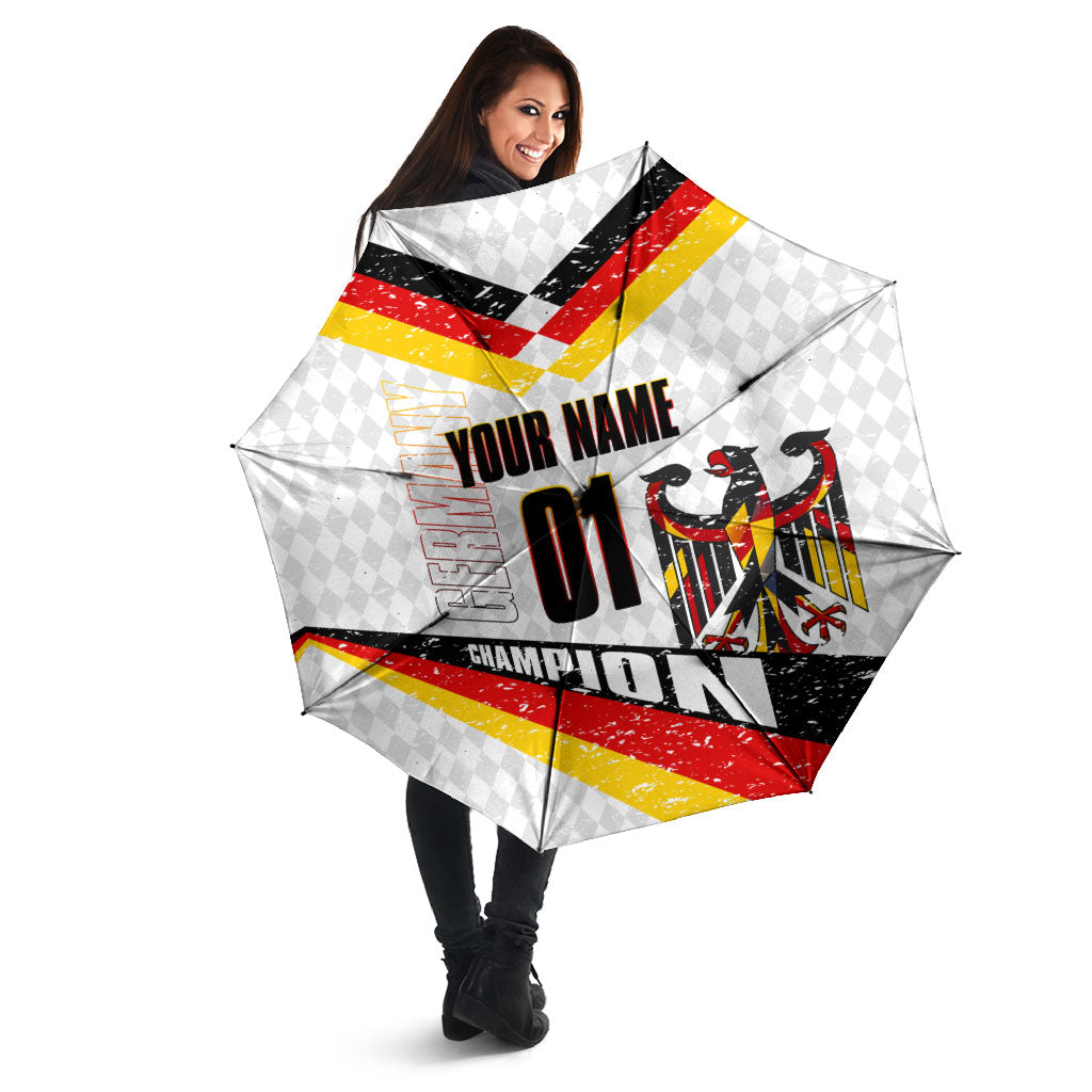 Personalized Germany Football Bear Mascot Umbrella Germany Flag Eagle Shield Distressed Comic Art