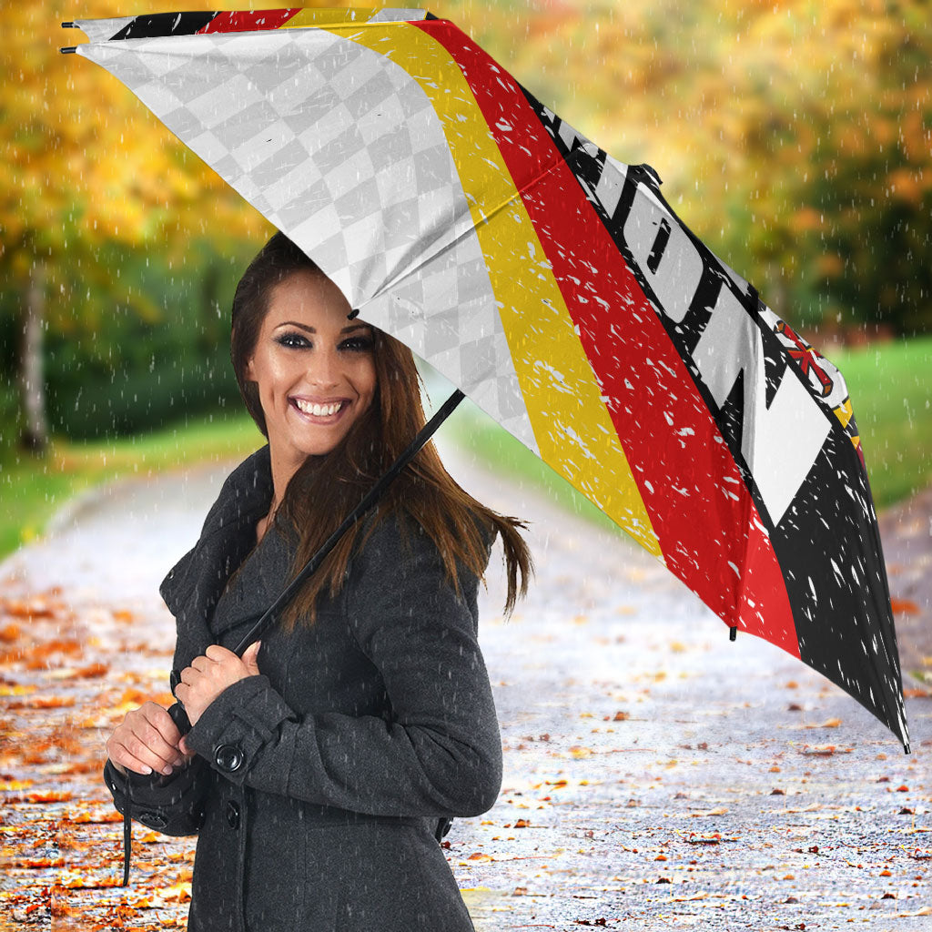 Personalized Germany Football Bear Mascot Umbrella Germany Flag Eagle Shield Distressed Comic Art