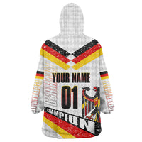 Personalized Germany Football Bear Mascot Wearable Blanket Hoodie Germany Flag Eagle Shield Distressed Comic Art