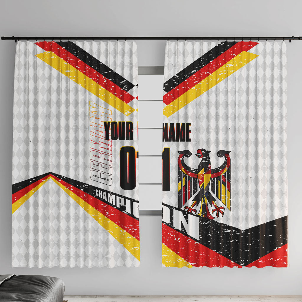Personalized Germany Football Bear Mascot Window Curtain Germany Flag Eagle Shield Distressed Comic Art