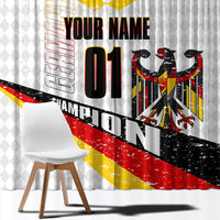 Personalized Germany Football Bear Mascot Window Curtain Germany Flag Eagle Shield Distressed Comic Art