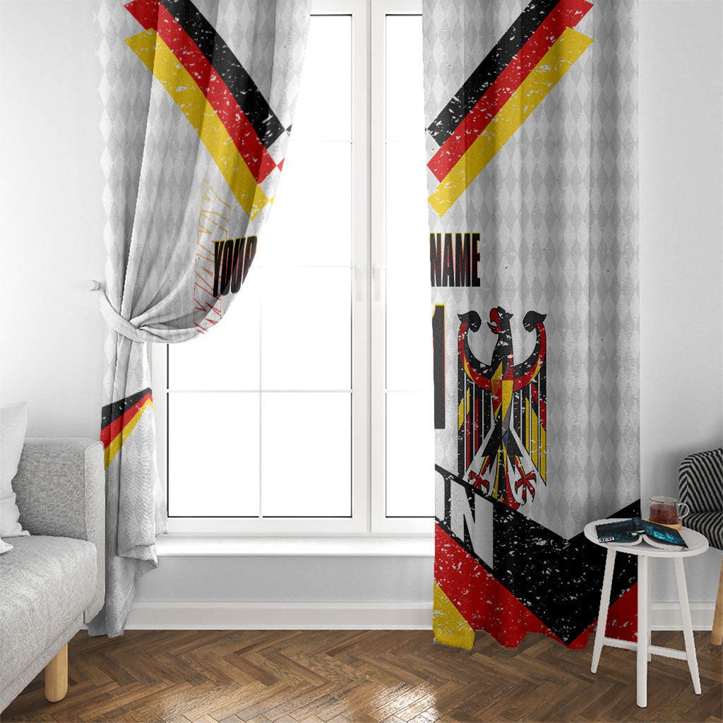 Personalized Germany Football Bear Mascot Window Curtain Germany Flag Eagle Shield Distressed Comic Art