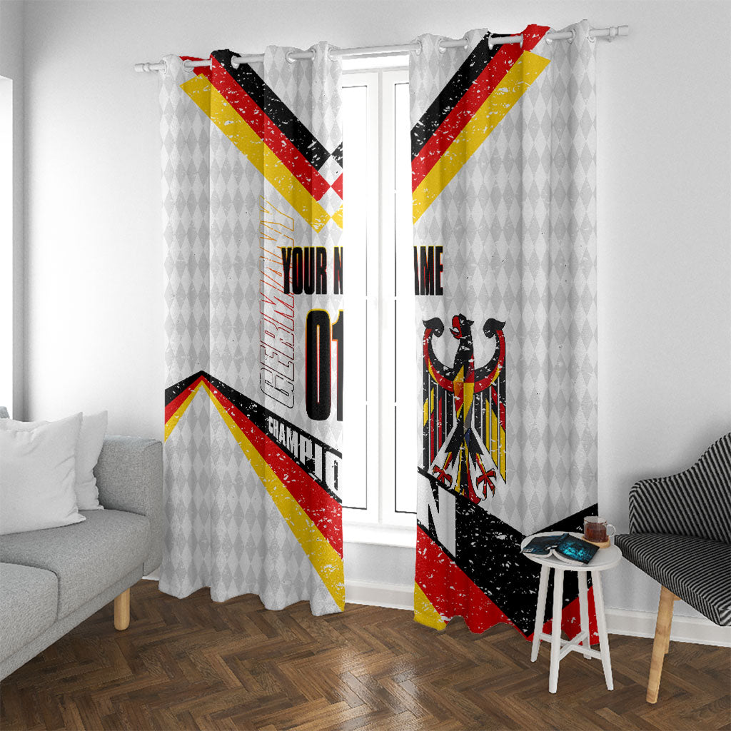 Personalized Germany Football Bear Mascot Window Curtain Germany Flag Eagle Shield Distressed Comic Art