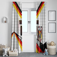 Personalized Germany Football Bear Mascot Window Curtain Germany Flag Eagle Shield Distressed Comic Art