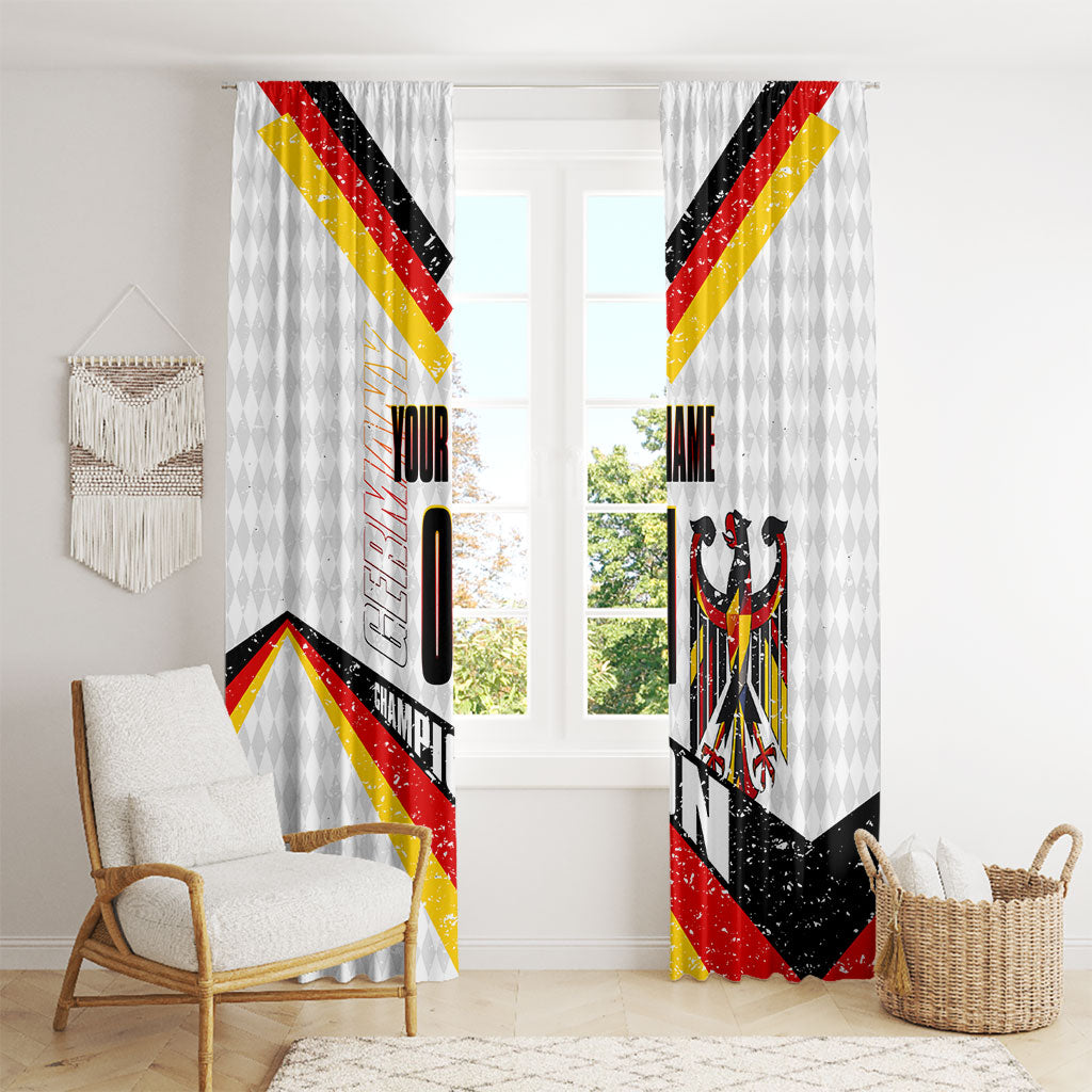 Personalized Germany Football Bear Mascot Window Curtain Germany Flag Eagle Shield Distressed Comic Art