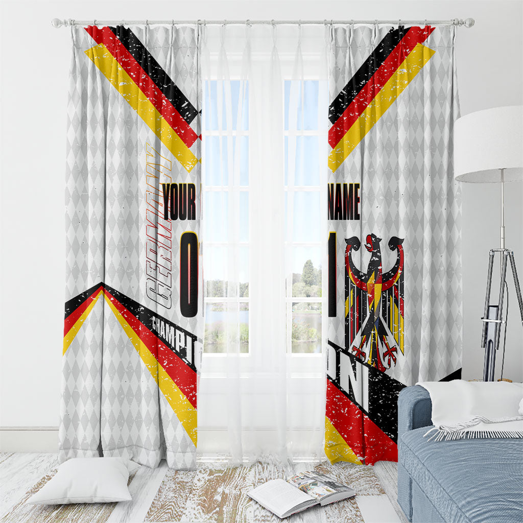 Personalized Germany Football Bear Mascot Window Curtain Germany Flag Eagle Shield Distressed Comic Art