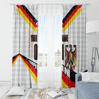 Personalized Germany Football Bear Mascot Window Curtain Germany Flag Eagle Shield Distressed Comic Art