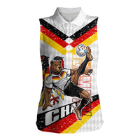 Personalized Germany Football Bear Mascot Women Sleeveless Polo Shirt Germany Flag Eagle Shield Distressed Comic Art