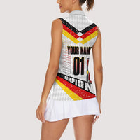 Personalized Germany Football Bear Mascot Women Sleeveless Polo Shirt Germany Flag Eagle Shield Distressed Comic Art