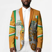 Personalized Ivory Coast Football Blazer Elephant Mascot Flag - Comic Style Graphic