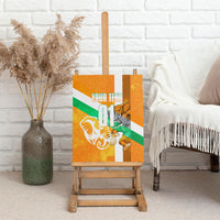 Personalized Ivory Coast Football Canvas Wall Art Elephant Mascot Flag - Comic Style Graphic