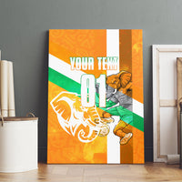 Personalized Ivory Coast Football Canvas Wall Art Elephant Mascot Flag - Comic Style Graphic