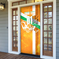 Personalized Ivory Coast Football Door Cover Elephant Mascot Flag - Comic Style Graphic