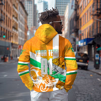 Personalized Ivory Coast Football Hoodie Elephant Mascot Flag - Comic Style Graphic