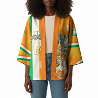 Personalized Ivory Coast Football Kimono Elephant Mascot Flag - Comic Style Graphic