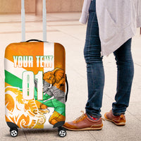 Personalized Ivory Coast Football Luggage Cover Elephant Mascot Flag - Comic Style Graphic