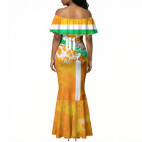 Personalized Ivory Coast Football Mermaid Dress Elephant Mascot Flag - Comic Style Graphic