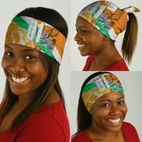 Personalized Ivory Coast Football Neck Gaiter Elephant Mascot Flag - Comic Style Graphic
