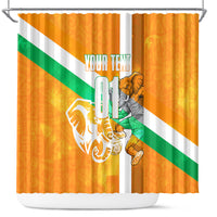 Personalized Ivory Coast Football Shower Curtain Elephant Mascot Flag - Comic Style Graphic